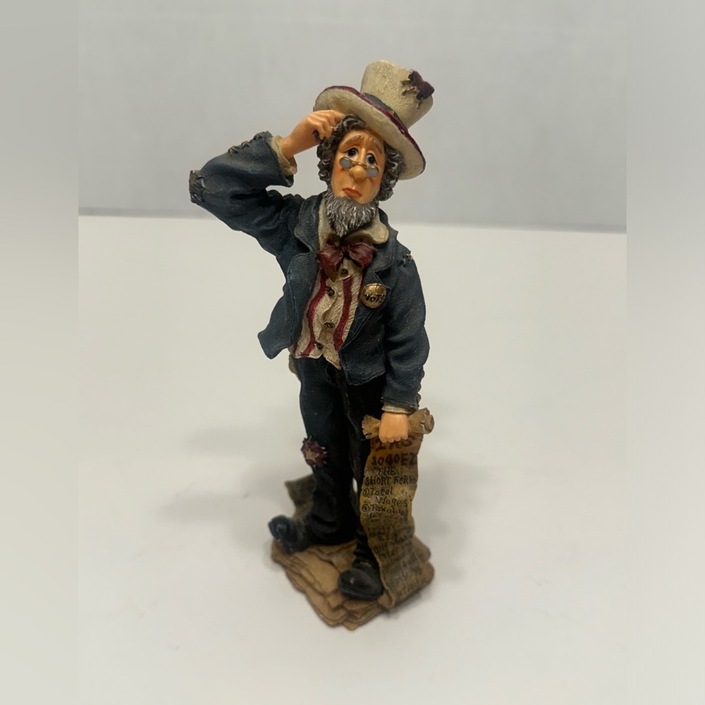 Boyds Bears Resin 7.0 Inch Uncle Sam "I've Got The April‎ 15Th Blues Patriotic"